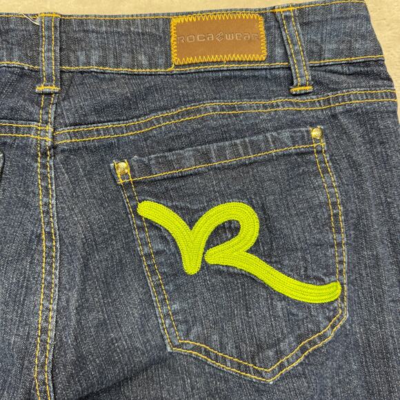 RocaWear Jeans Women 11 (32x32) Dark Wash Bootcut Mid Rise Comfort Stretch Denim - Picture 8 of 12